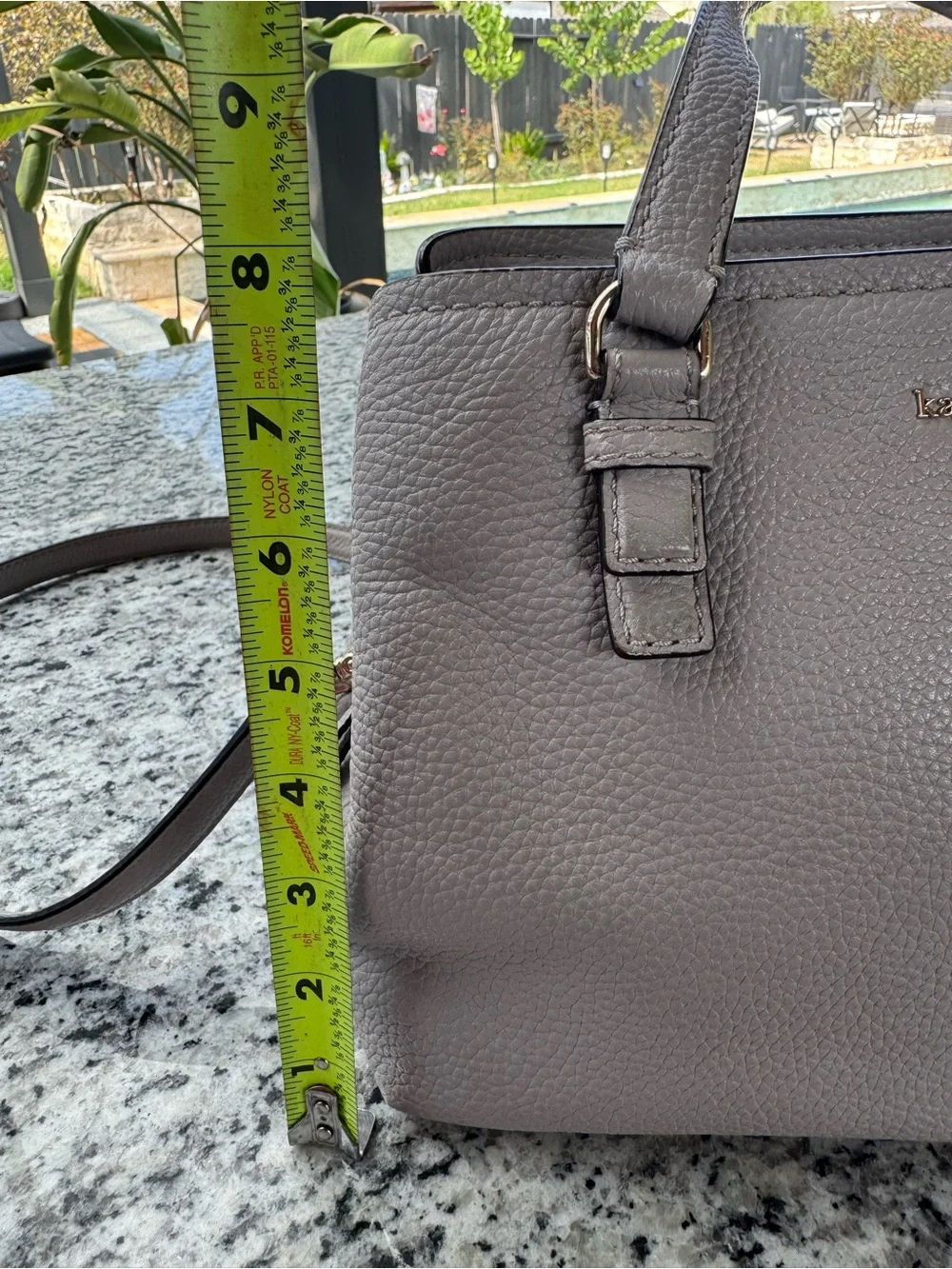 kate spade Gray Pebbled Leather Satchel with Crossbody Strap